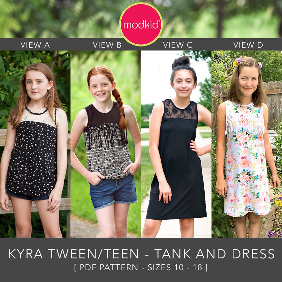 Kyra Teen Tween Tank and Dress Sewing Pattern Release and Sale - Seams ...