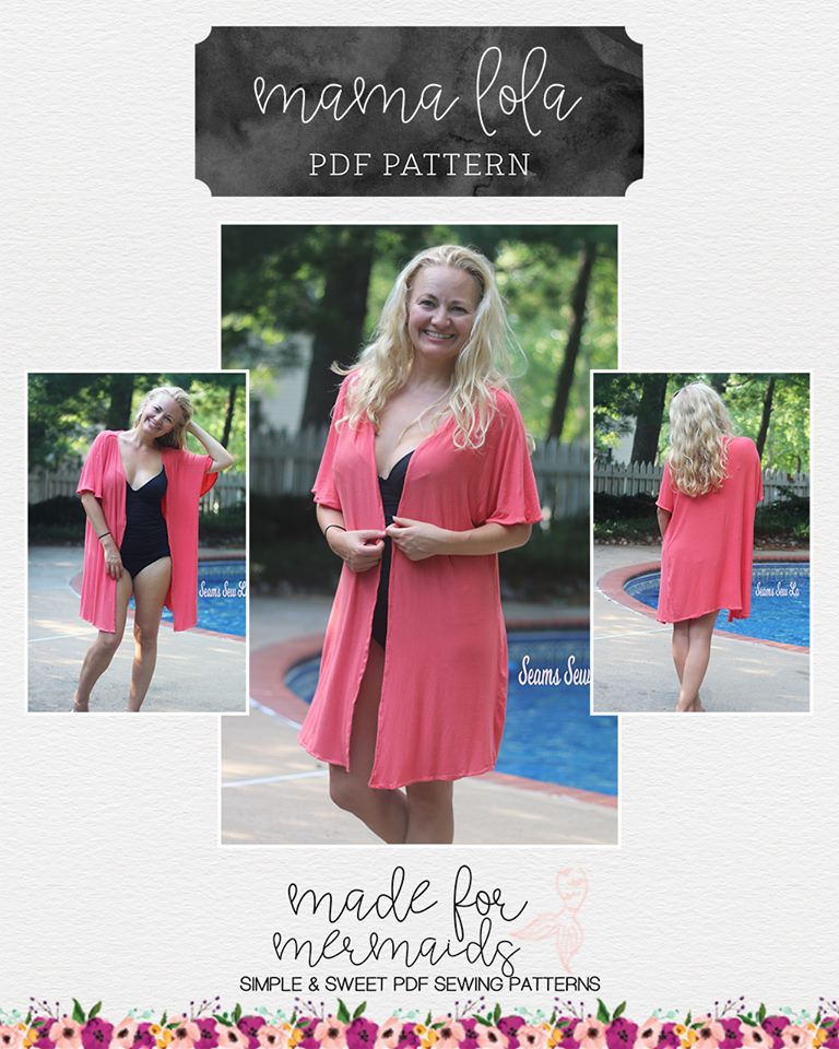 Lola Women's Swimsuit Cover Up Sewing Pattern by Made for Mermaids