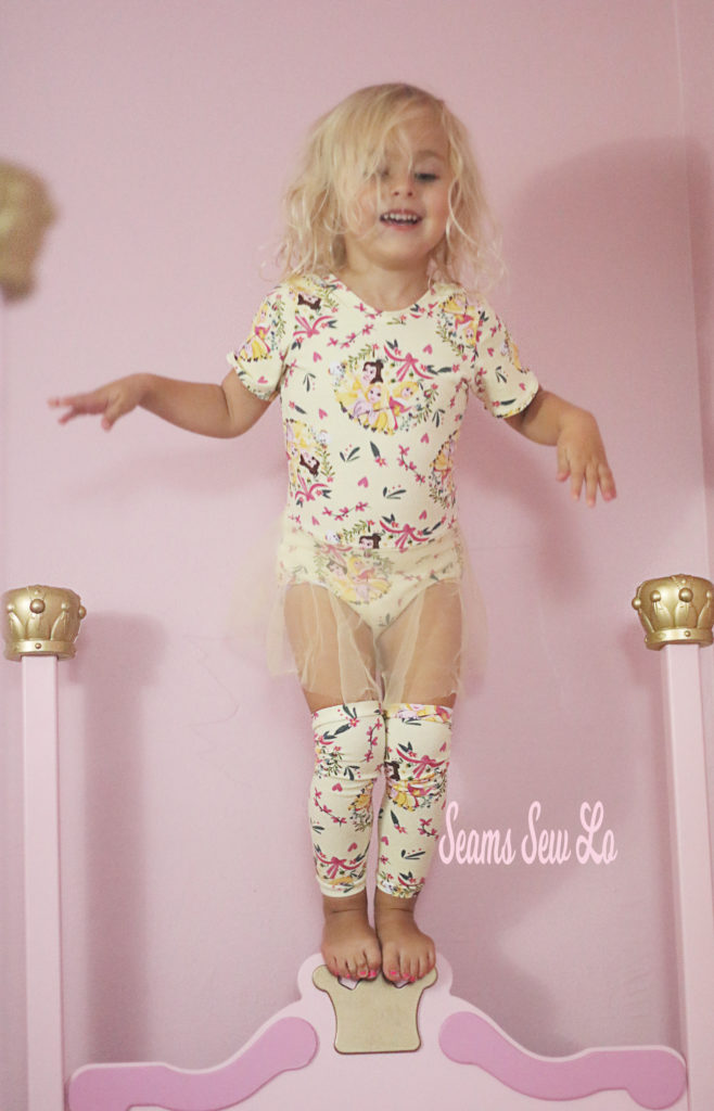 Princess Ballerina Leotard Sewing Pattern in Yellow Princess Fabric